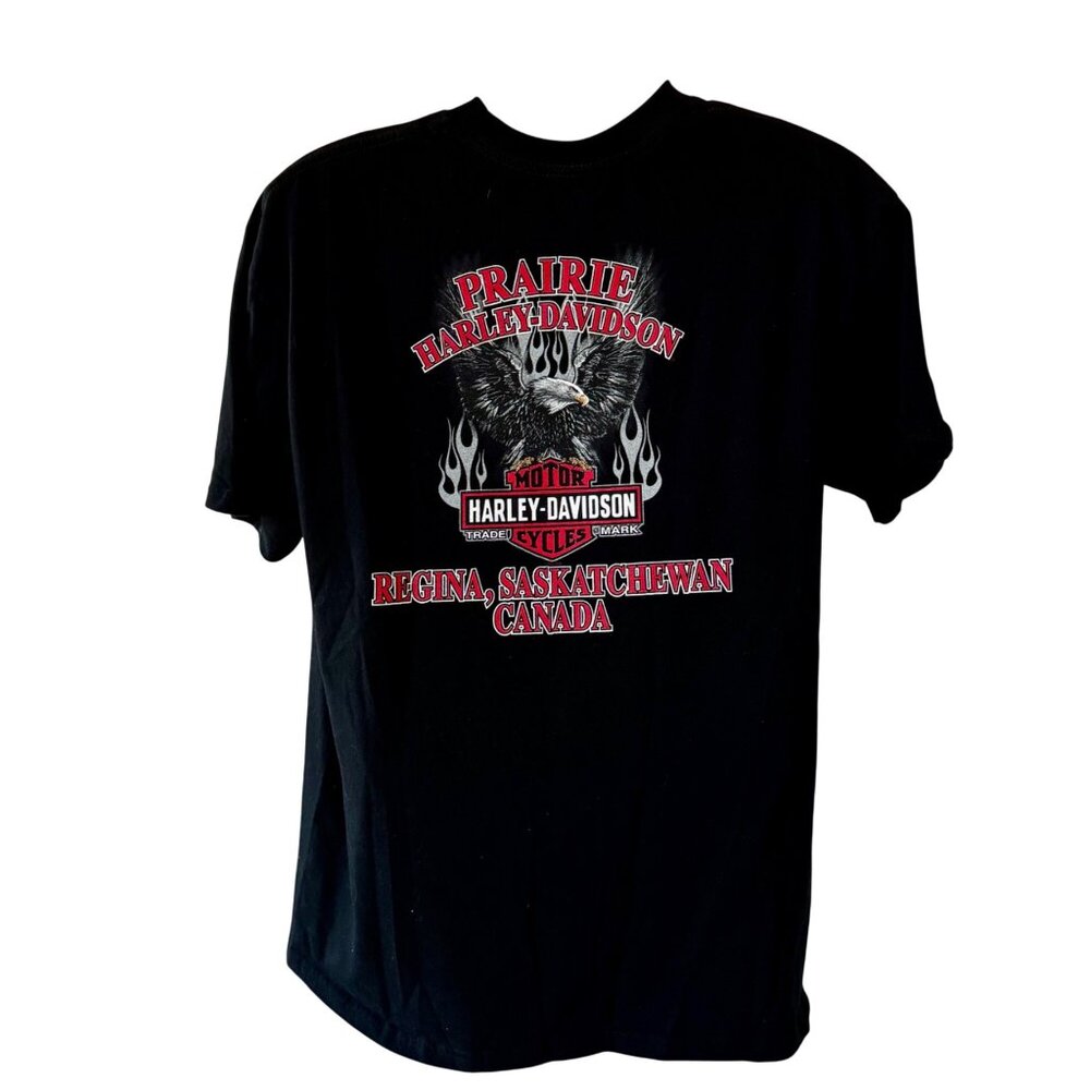 Harley-Davidson Canada Prairie Saskatchewan Shirt Black Short Sleeve XL